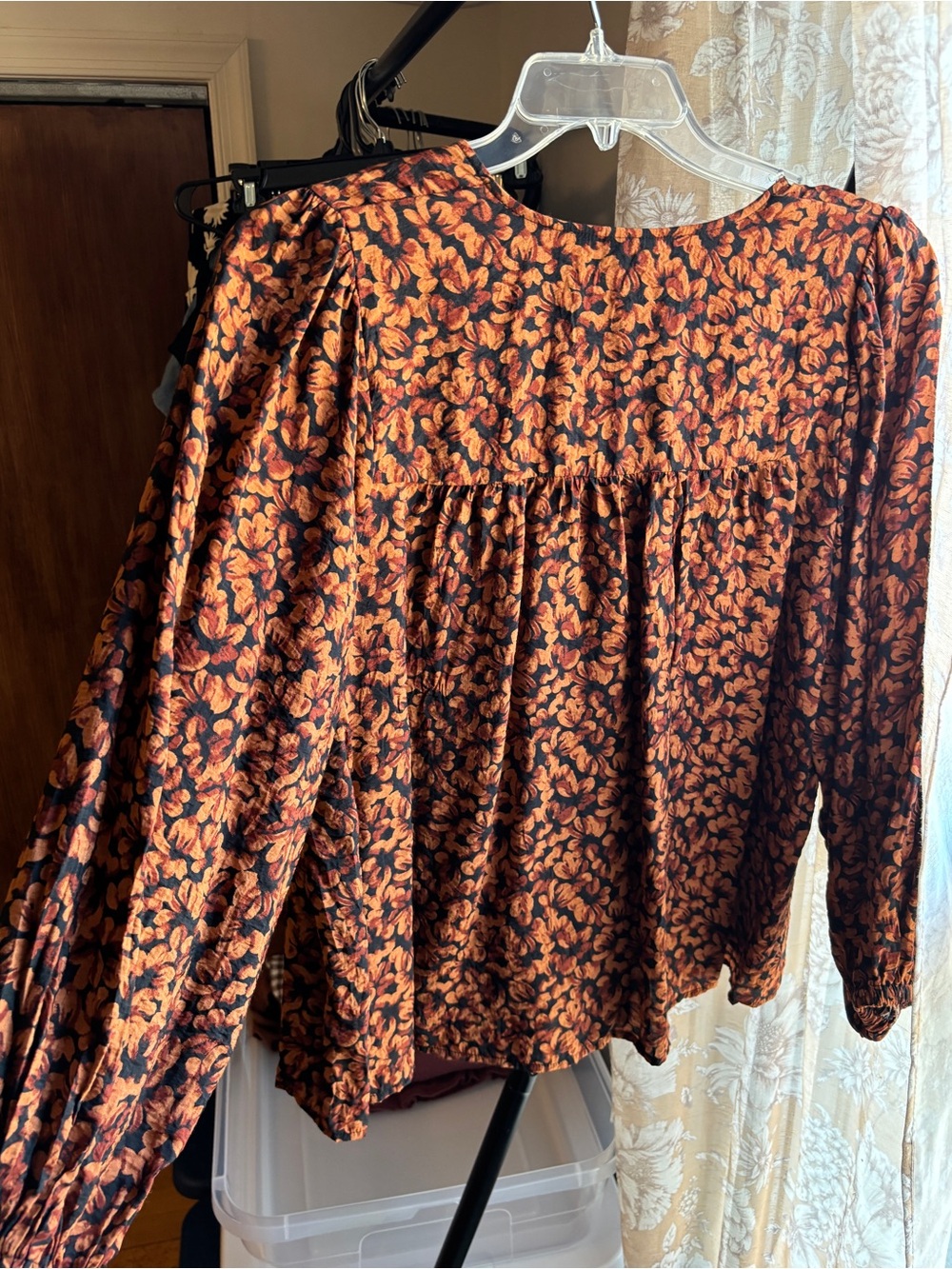 EUC A New Day Floral Tie Front Boho Peasant Blouse | Women’s Plus XXL - Picture 3 of 16